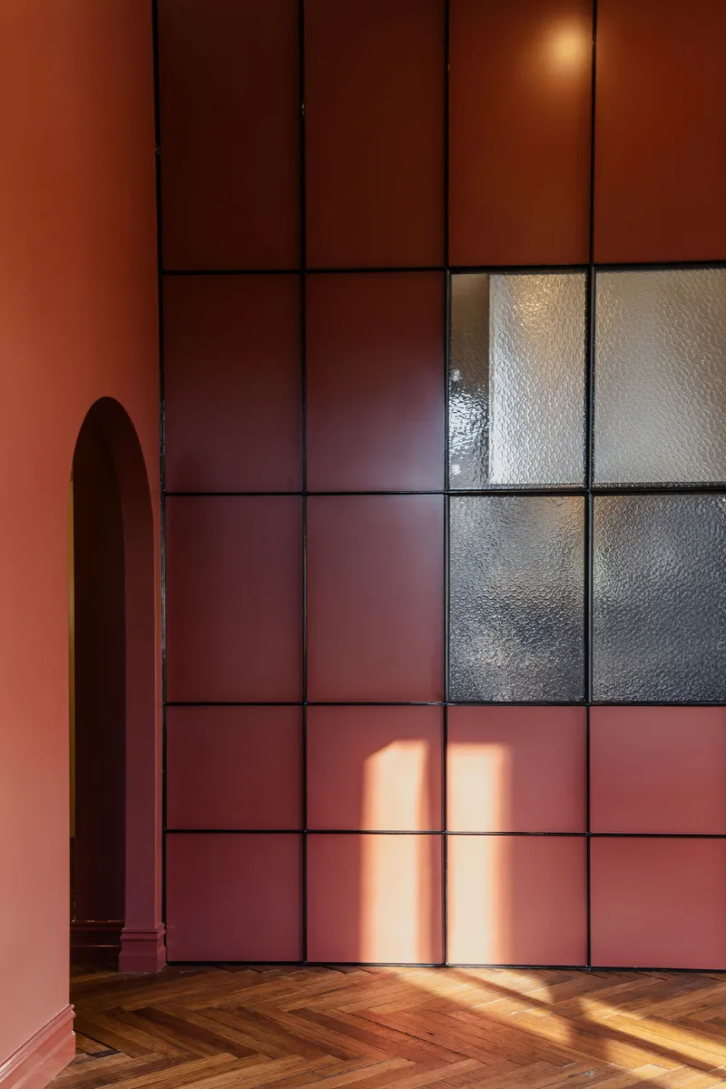 Custom tbar steel feature wall within The Retreat Geelong, Fabrication completed by Geelong Steel Fabrication