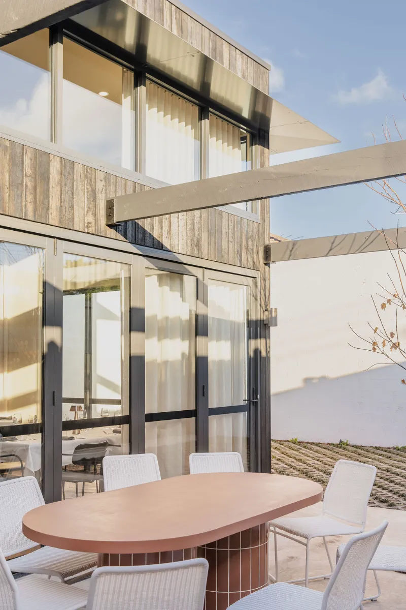 Full structural steel build with steel connections for awning, fabricated by Geelong Steel Fabrication