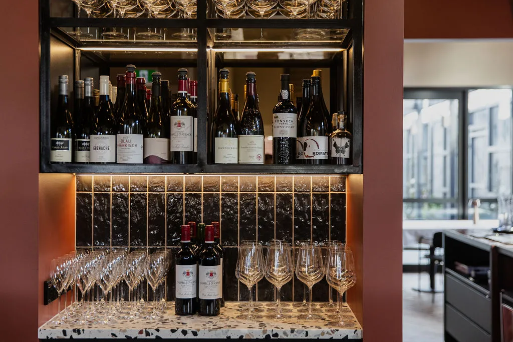 Custom t-bar wine shelf at the Retreat Geelong fabricated by Geelong Steel Fabrication